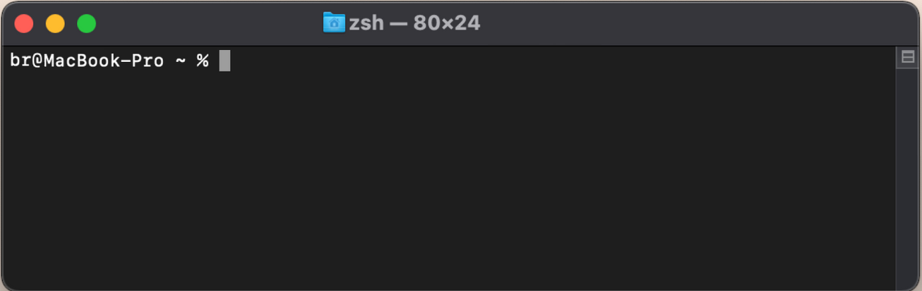 Terminal running echo hello